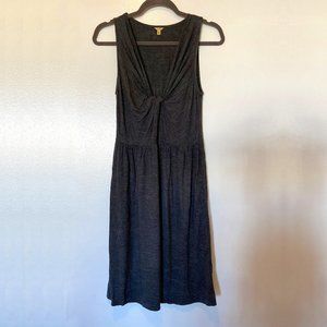 J. Crew Heather Gray Twist Knot Neckline Sleeveless Knit Summer Dress XS